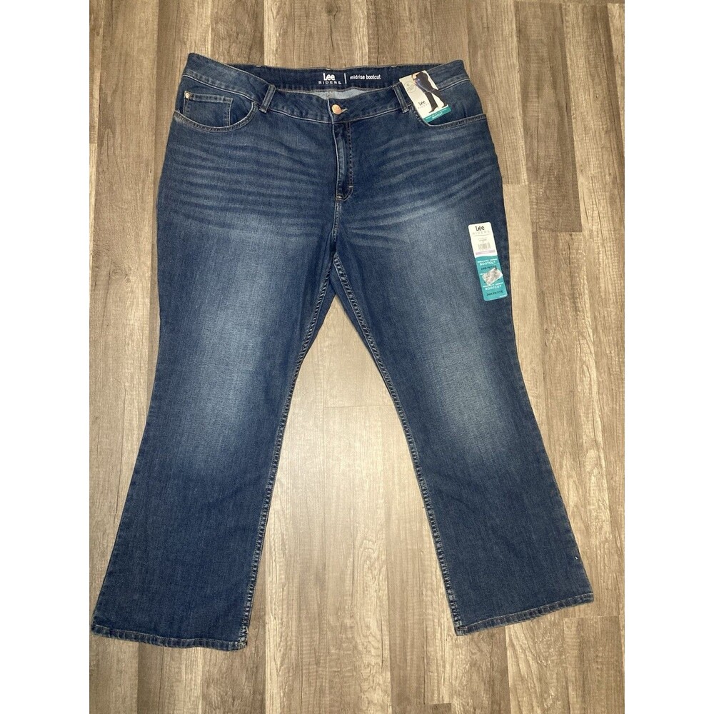 Lee Riders Mid Rise Boot 24W P Regular Fit Blue Jean Pants Denim Stretch New 29L - Picture 1 of 7